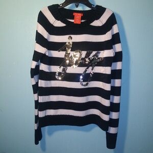 Joe Fresh Girl Striped Sequin  Sweater Sz M 7-8